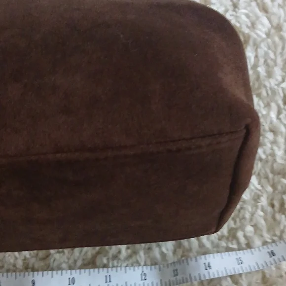 NWT MED SIZE BROWN SUEDE CLUTCH - Picture 6 of 7